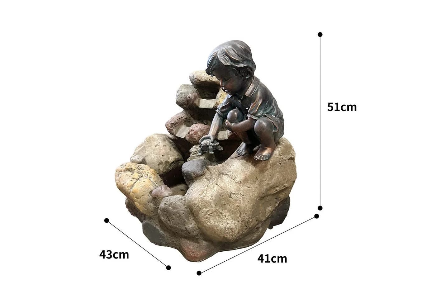 Köhko Gartenbrunnen Wasserspiel "Kinderspiel" Bronze Polyresin - Bild 5