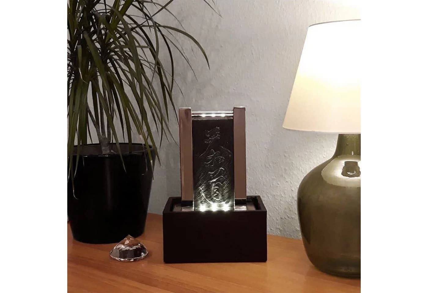 Köhko Zimmerbrunnen Teezeremonie mit LED-Beleuchtung & Naturstein