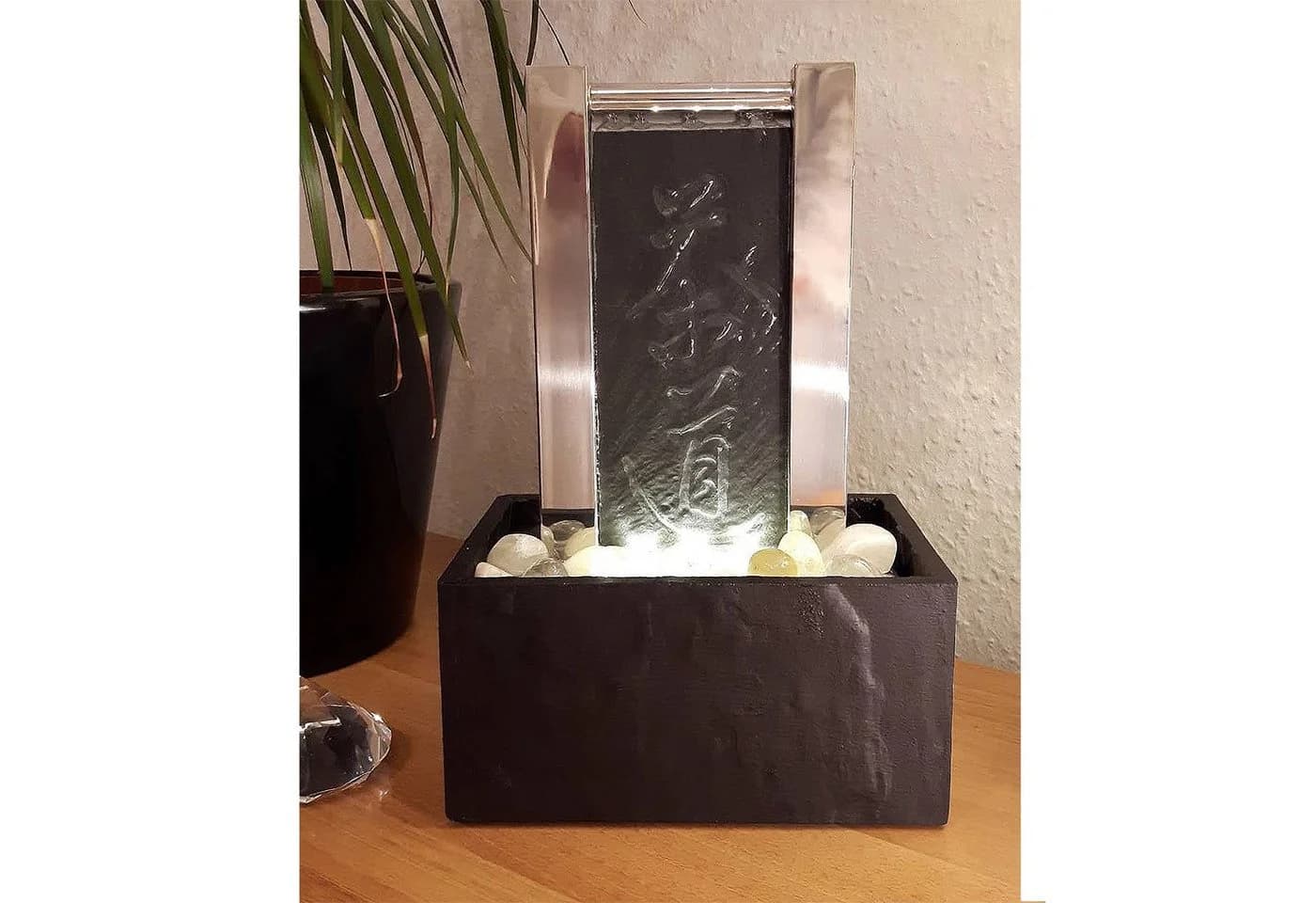 Köhko Zimmerbrunnen Teezeremonie mit LED-Beleuchtung & Naturstein - Bild 3