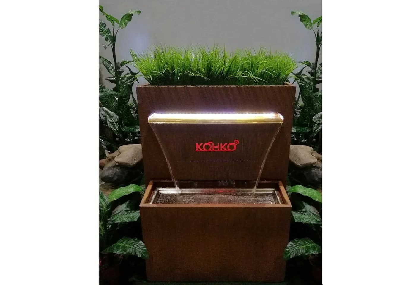 Köhko Gartenbrunnen Argentinien mit LED Beleuchtung Cortenstahl/Edelstahl - Bild 4