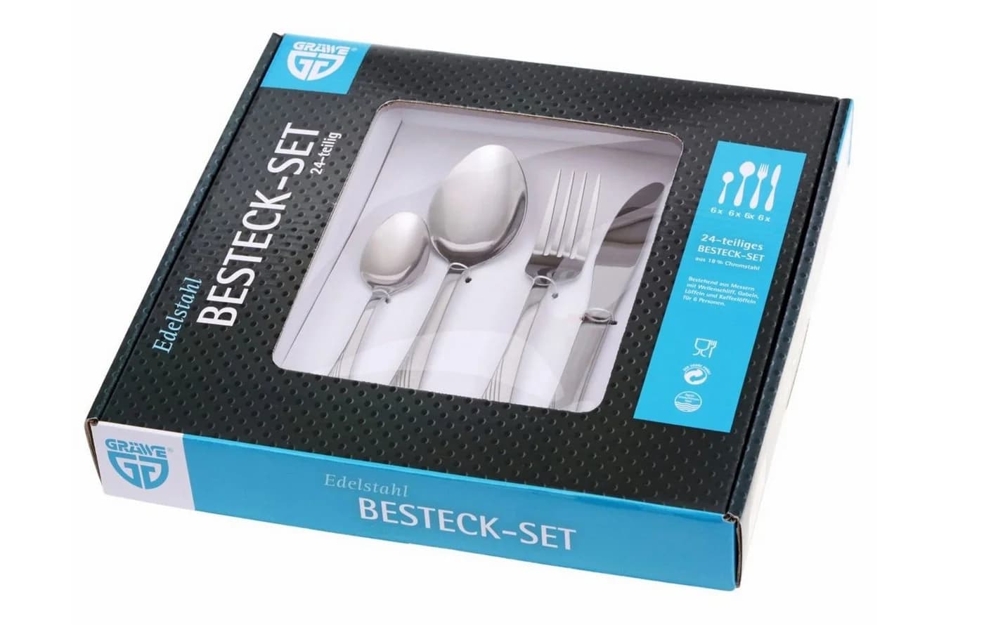 GRÄWE Besteck-Set 24-tlg. für 6 Personen Edelstahl 18/0 - Bild 4