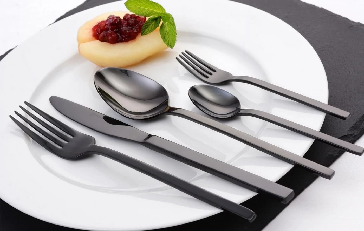 GRÄWE Besteck-Set Lissabon 30-tlg. Schwarz Edelstahl 18/0 für 6 Personen