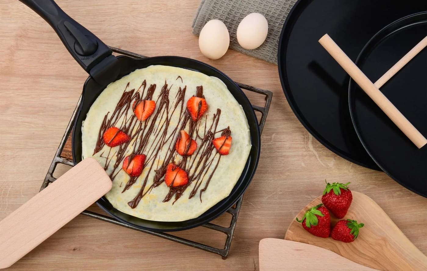 GRÄWE Crêpes Zubehör Holz-Set 3-teilig Teigverteiler Wender
