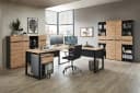 Innostyle Büromöbel-Set MEMPHIS IV 8-teilig Front Artisan Eiche Korpus Graphit Bild 1