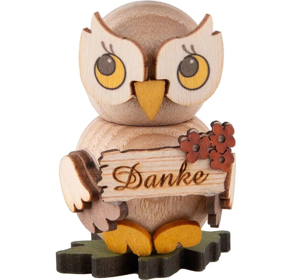 Kuhnert Dekofigur Eulenkind mit Danke-Schild 4cm - Bild 2