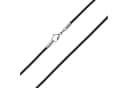 Auroris Lederband 90 cm Schwarz Echtleder Kette mit Edelstahl Karabinerverschluss Bild 1