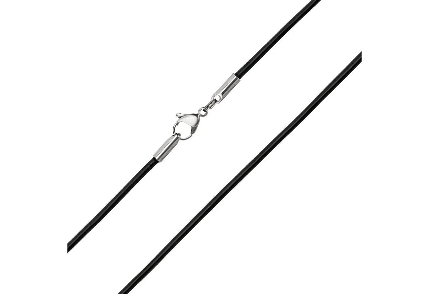 Auroris Lederband 90 cm Schwarz Echtleder Kette mit Edelstahl Karabinerverschluss
