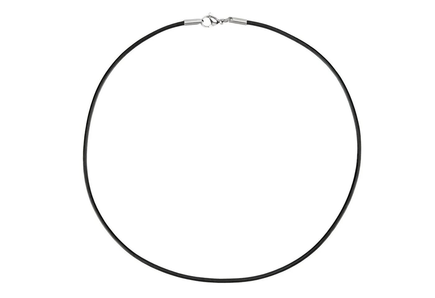 Auroris Lederband 90 cm Schwarz Echtleder Kette mit Edelstahl Karabinerverschluss - Bild 3