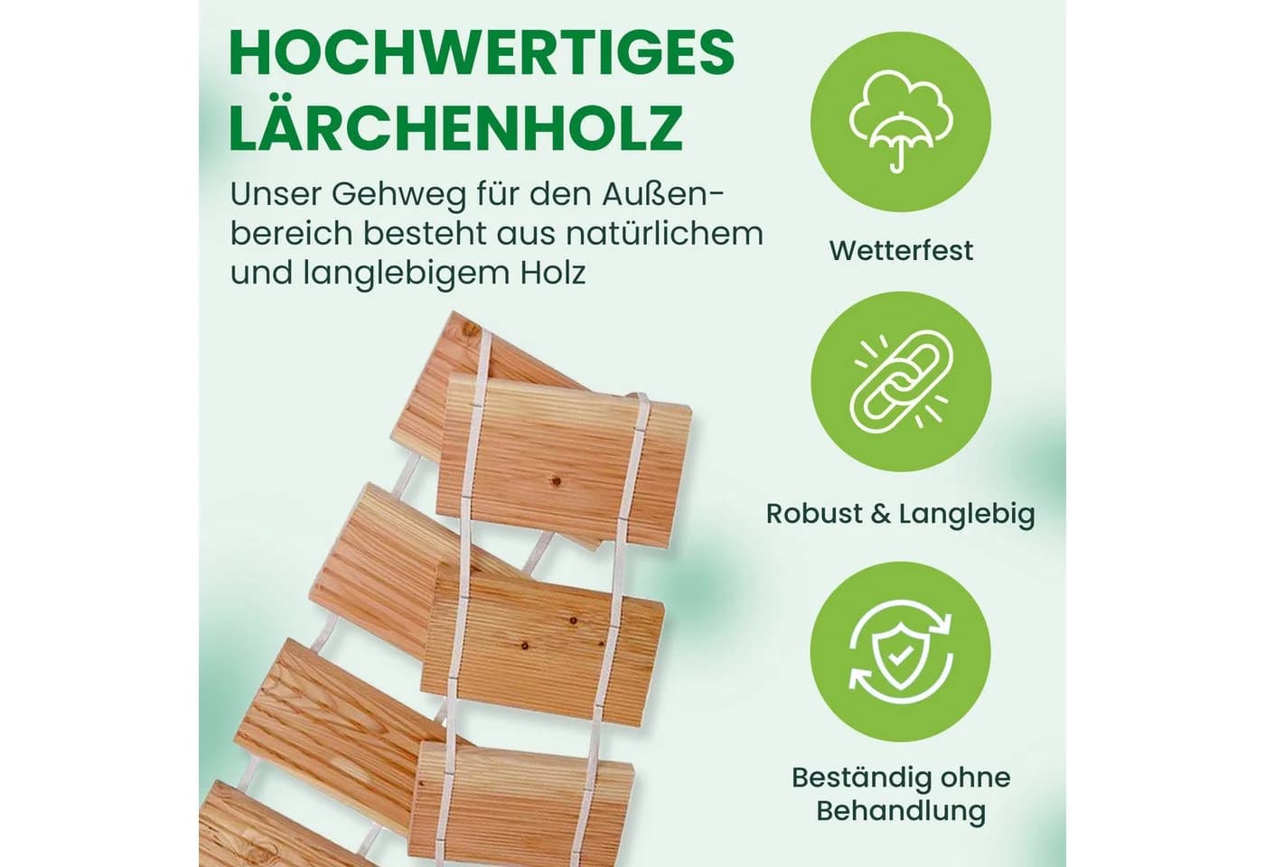 Gartenwelt Riegelsberger Holztritte Lärche Gartenweg - Bild 5
