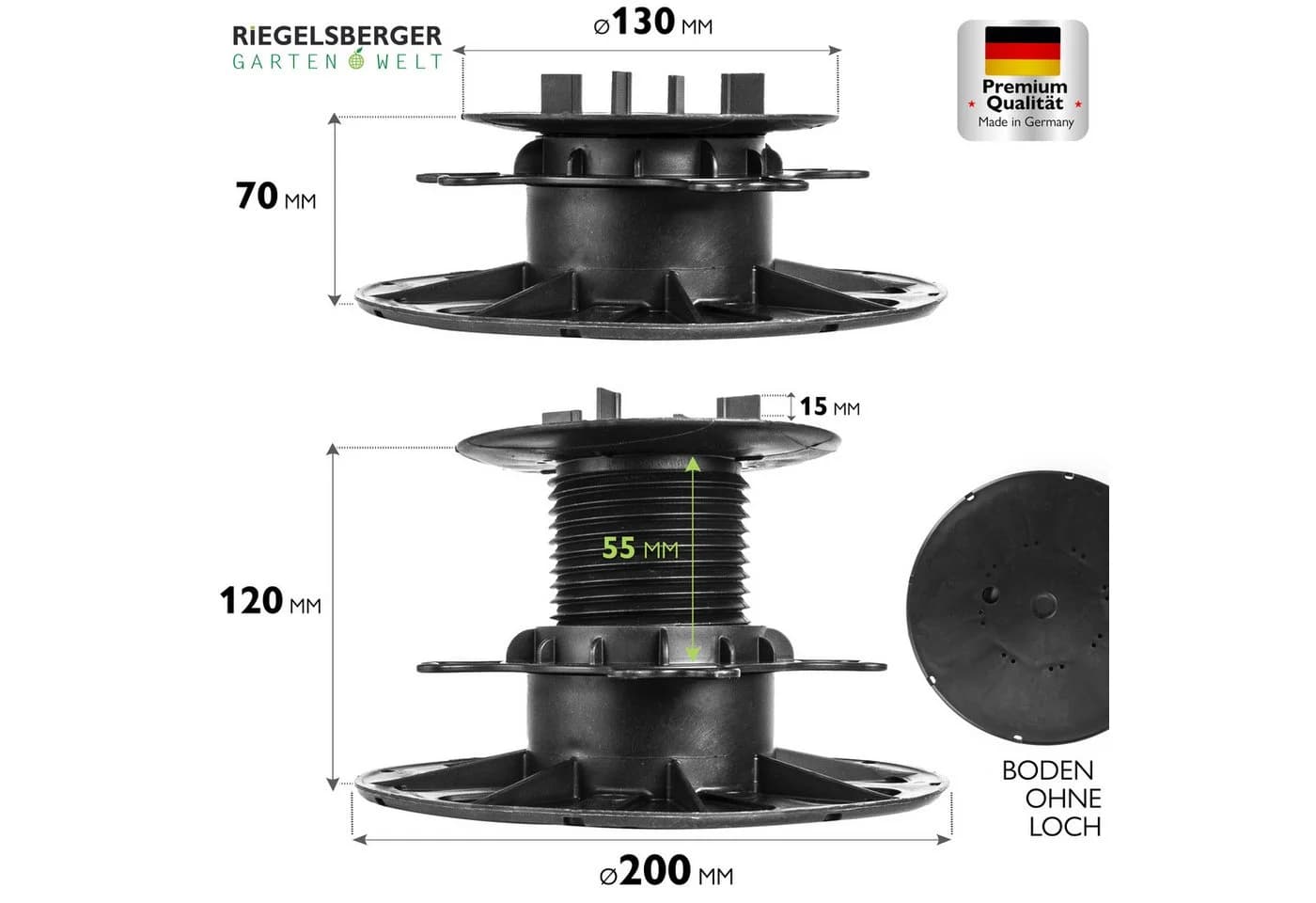 Gartenwelt Riegelsberger Terrasse 1 Karton Premium Plattenlager für Stein Beton Keramikplatten - Bild 3