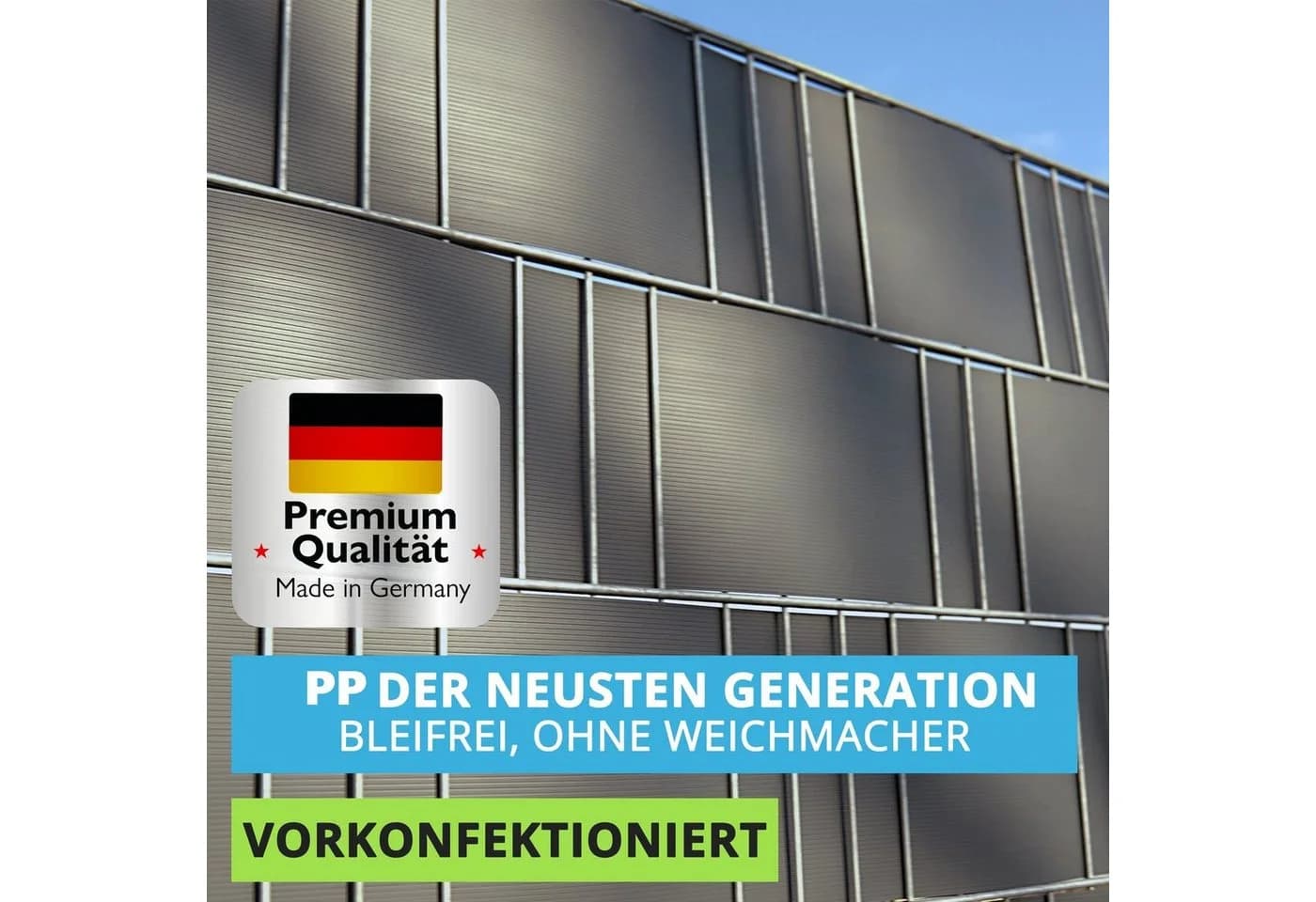 Gartenwelt Riegelsberger Sichtschutzstreifen PREMIUM Polypropylen braun/grau - Bild 5