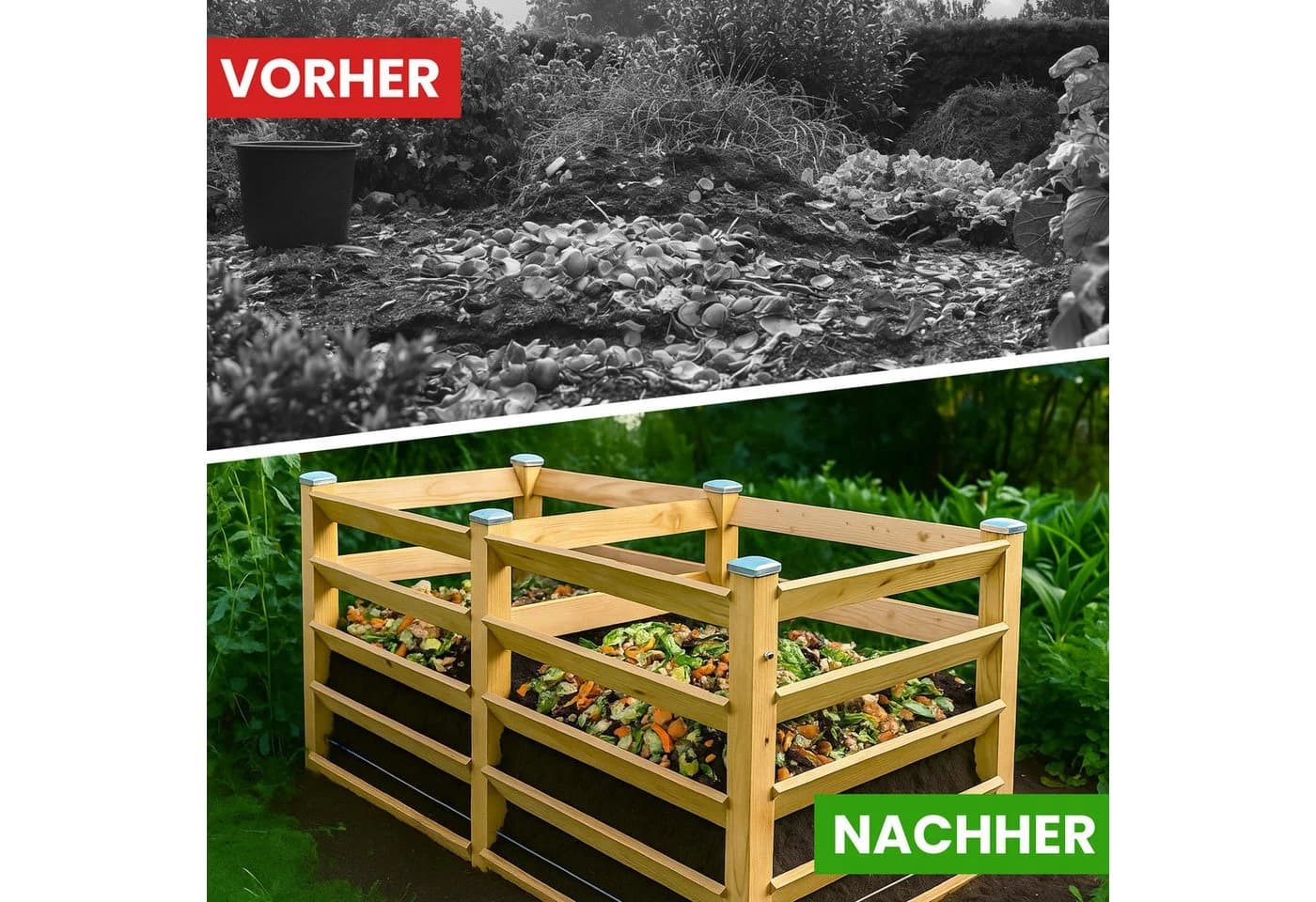 Gartenwelt Riegelsberger Komposter Lärchenholz Massivholz Steckkomposter - Bild 4