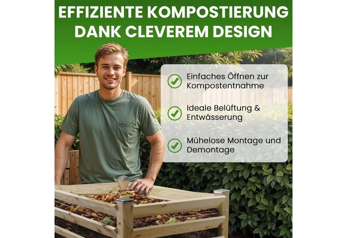 Gartenwelt Riegelsberger Komposter Lärchenholz Massivholz