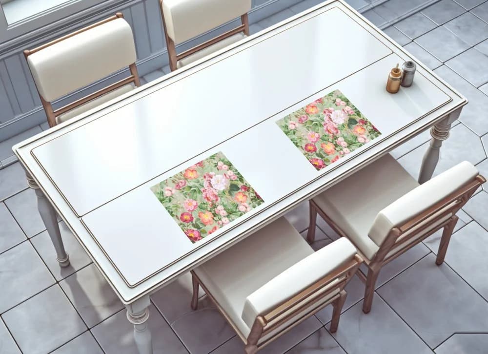 raxxa Premium-Platzset 4-tlg. Antike Rosen Vinyl Bunt
