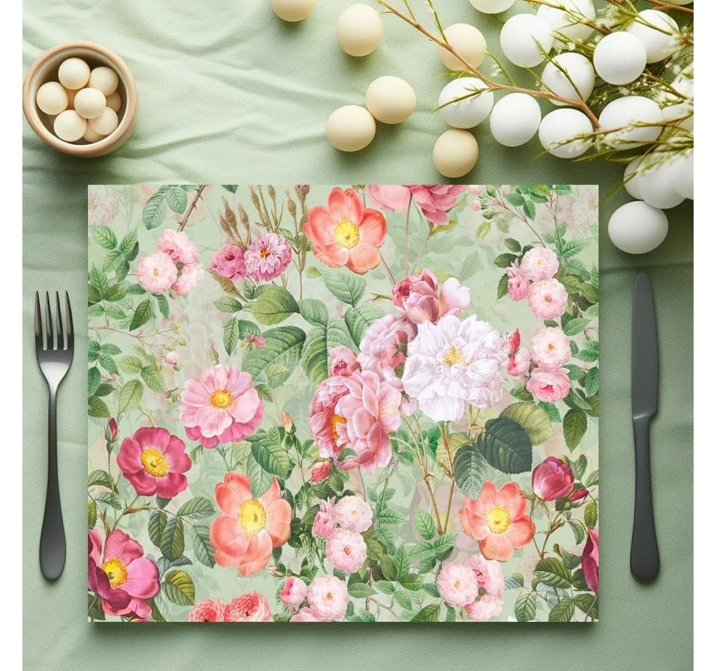 raxxa Premium-Platzset 4-tlg. Antike Rosen Vinyl Bunt - Bild 3