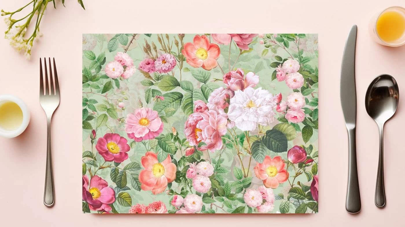 raxxa Premium-Platzset 4-tlg. Antike Rosen Vinyl Bunt - Bild 4