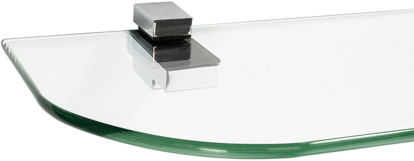 ib style Wandregal Glas 6mm klar mit Clip KUBI Verchromt - Bild 2