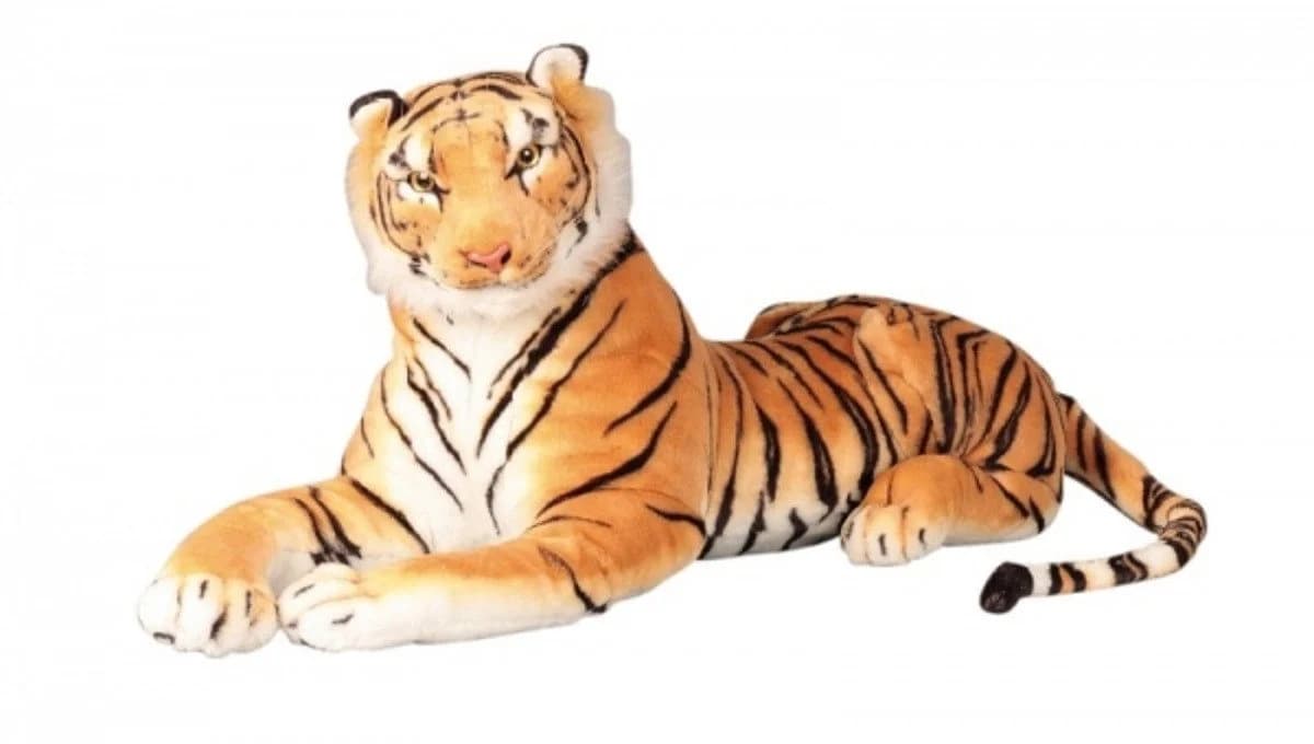 Geschenkestadl XXL Tiger Kuscheltier 110 cm Braun oder Weiß
