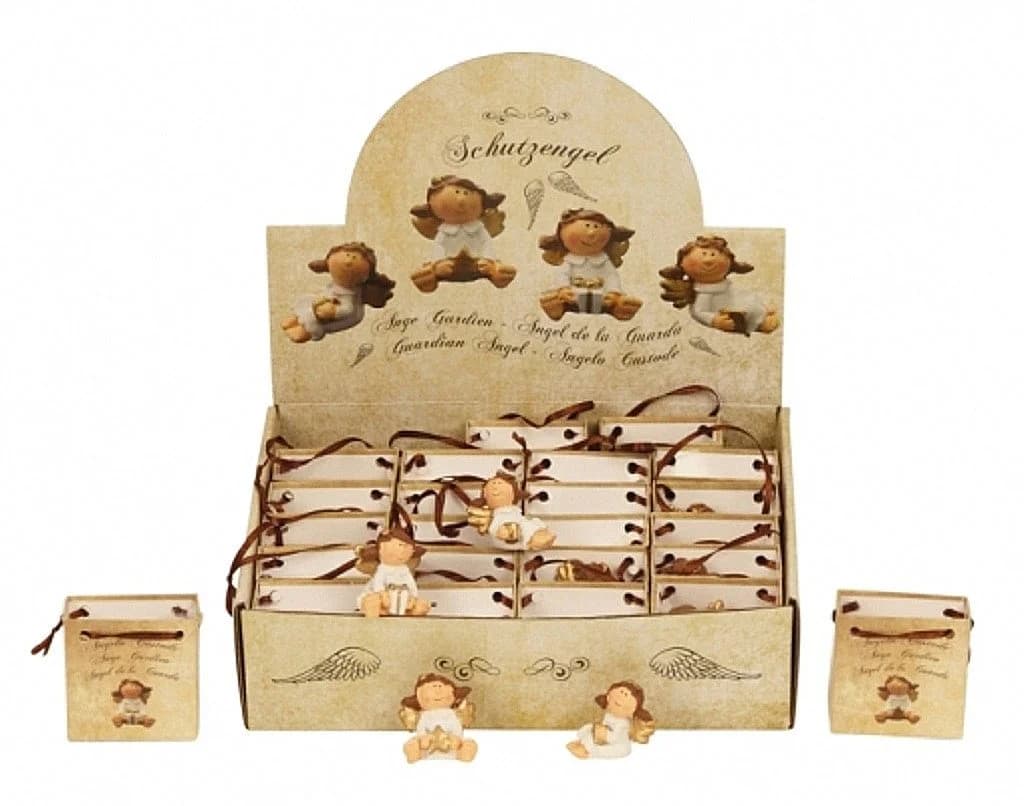 Geschenkestadl Schutzengel-Figuren 24er Display Polystein Weiß
