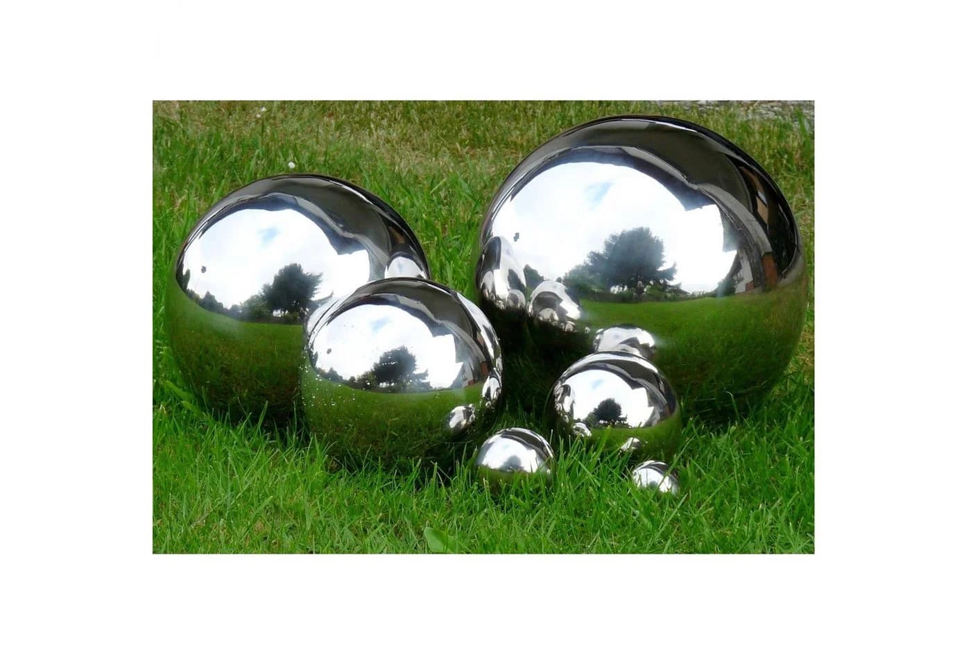 Geschenkestadl Dekokugel silber Edelstahl Rosenkugel XXL