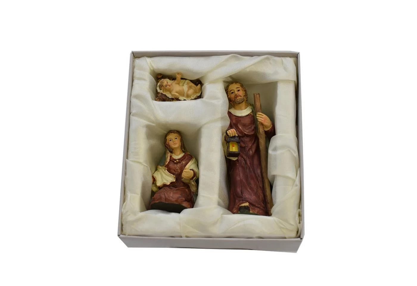 Geschenkestadl Krippenfigurenset 3-tlg Maria Josef Christkind Wiege