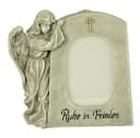 Geschenkestadl Engelfigur Grabschmuck Grau mit Bilderrahmen Bild 2