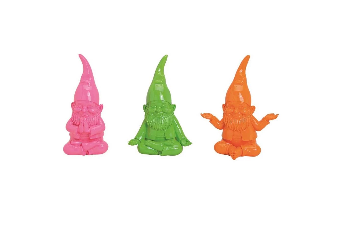 Geschenkestadl 3x Yoga Gartenzwerge Bunt Polyresin