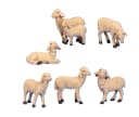 Geschenkestadl Tierfigur 6 süße Schafe im Set Weiß Bild 2