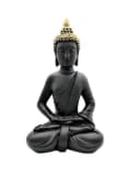 Geschenkestadl Buddha Figur 30 cm Schwarz Gold Zen Deko Bild 2