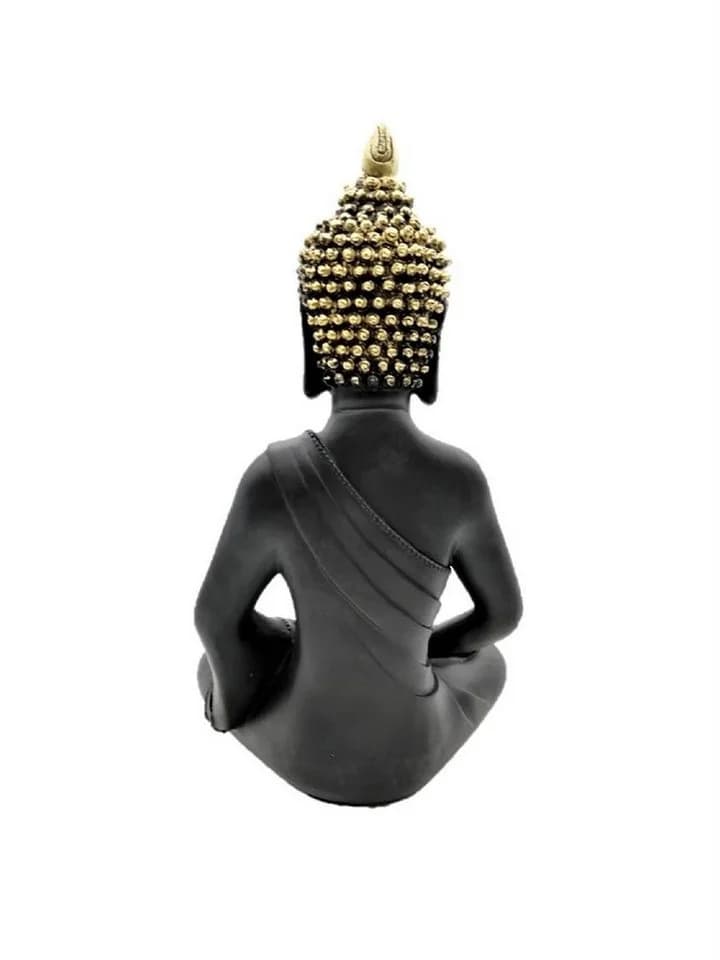 Geschenkestadl Buddha Figur 30 cm Schwarz Gold Zen Deko - Bild 3
