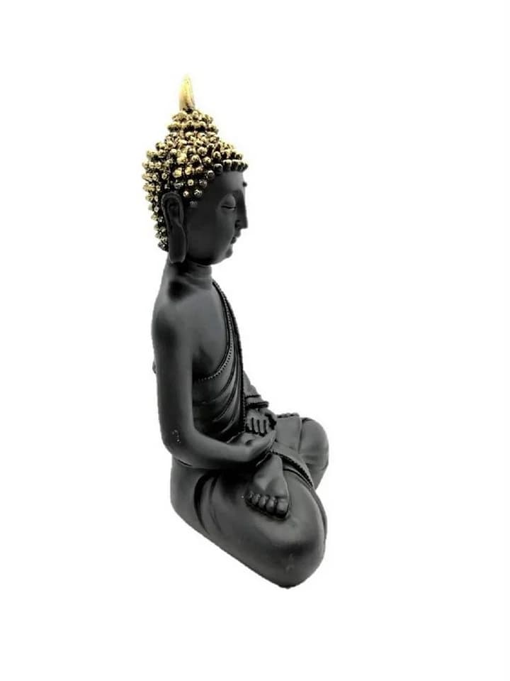Geschenkestadl Buddha Figur 30 cm Schwarz Gold Zen Deko - Bild 4