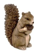 Geschenkestadl Tierfigur 2 Stück Eichhörnchen Figuren mit Nuss Braune Keramik Bild 1
