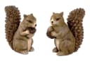 Geschenkestadl Tierfigur 2 Stück Eichhörnchen Figuren mit Nuss Braune Keramik Bild 2