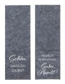 Geschenkestadl Besteckhalter 12 Stück Grau Filz 2 Sprüche Bild 2
