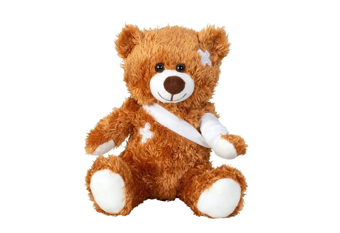 Geschenkestadl Kuscheltier Teddybär mit Verband und Pflaster 22 cm braun