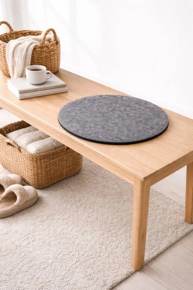 Geschenkestadl Sitzkissen 4 Stück Filz rund Anthrazit - Bild 4