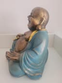 Geschenkestadl Buddha Figur Lachend Gold Türkis 23cm Bild 1