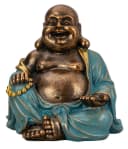 Geschenkestadl Buddha Figur Lachend Gold Türkis 23cm Bild 2