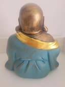 Geschenkestadl Buddha Figur Lachend Gold Türkis 23cm Bild 3
