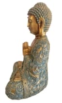 Geschenkestadl Buddha Figur groß 41,5cm Türkis Gold betende Hände Bild 1