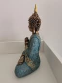 Geschenkestadl Buddha Figur 29cm Türkis Gold Meditierend Bild 3