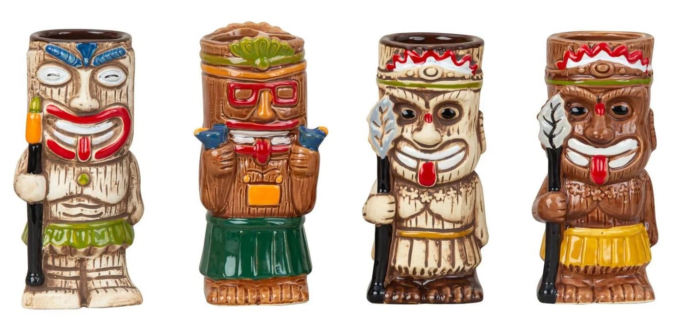 Geschenkestadl 4x Tiki Cocktailglas Keramik Set Hawaii - Bild 2