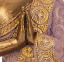 Geschenkestadl Buddha Figur 29cm Lila Gold Meditierend Deko Bild 1