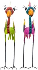 Geschenkestadl Vogel Figur 2 Stück Bunt 64cm XL Dekoration Gartendeko Bild 1