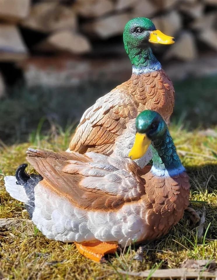 Geschenkestadl Tierfigur 2 Enten stehend/liegend Garten Deko