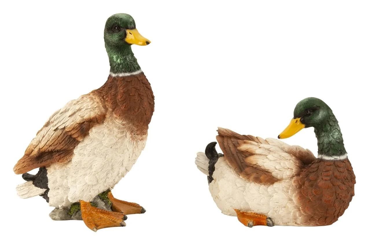 Geschenkestadl Tierfigur 2 Enten stehend/liegend Garten Deko - Bild 2