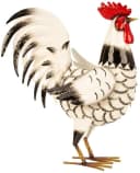 Geschenkestadl Hahn-Metallfigur Weiß XL Garten Dekoration Bild 2