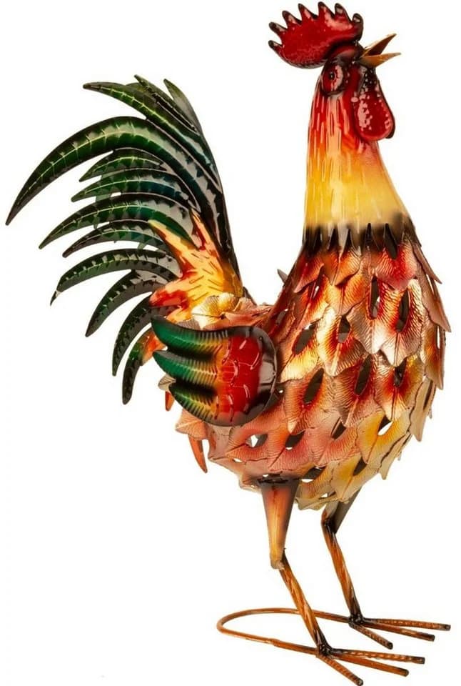 Geschenkestadl Metallhahn XXL 55cm Tierfigur Bauernhof Dekoration