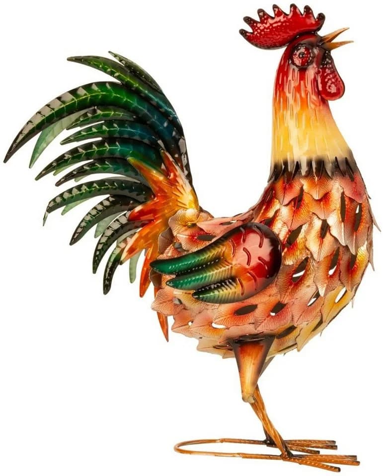 Geschenkestadl Metallhahn XXL 55cm Tierfigur Bauernhof Dekoration - Bild 2