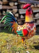 Geschenkestadl Metallhahn XXL 55cm Tierfigur Bauernhof Dekoration Bild 3